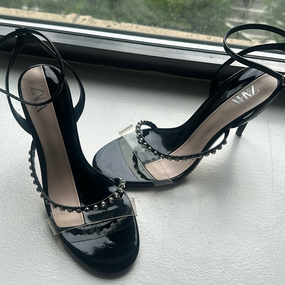 Zara Black Strappy Heels